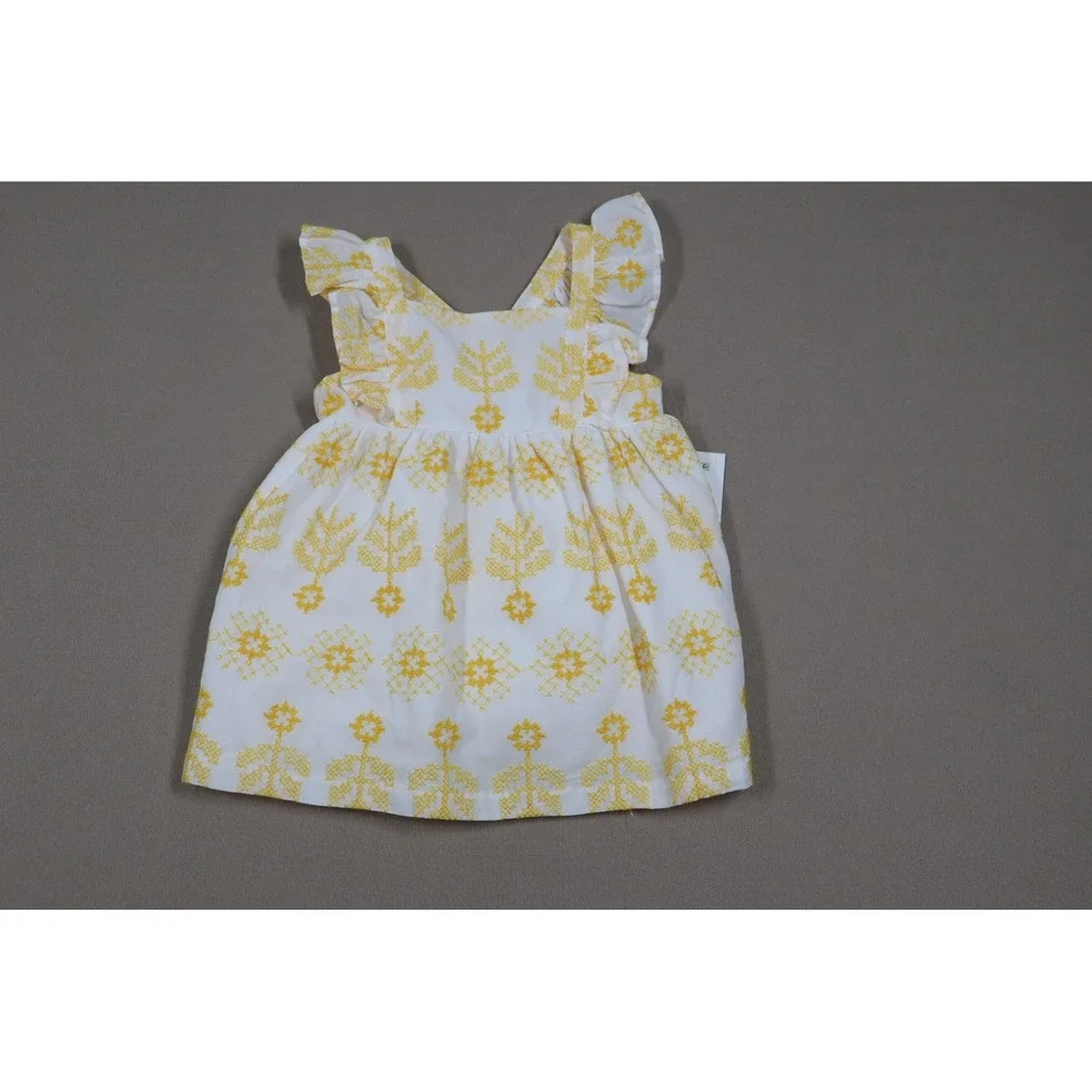 Bonnie Baby Baby Girls Embroidered Sunshine Dress with‎ Flutter Sleeves - Yellow